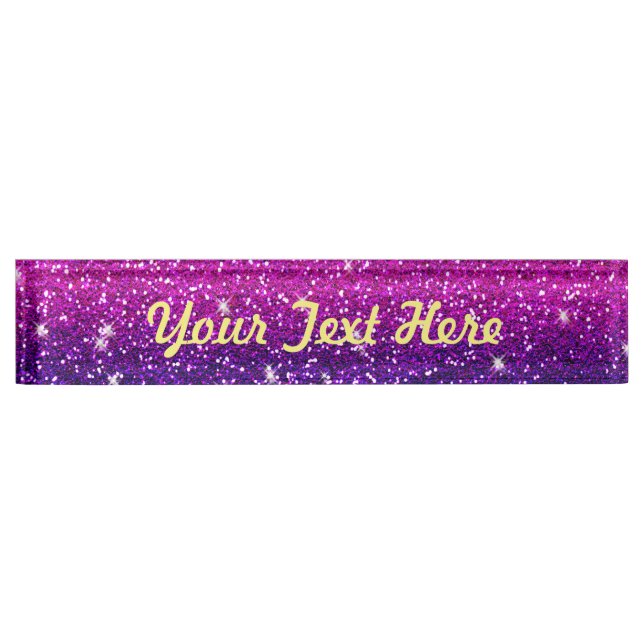 Glitters Sparkles Purple Pink Texture Nameplate (Front)