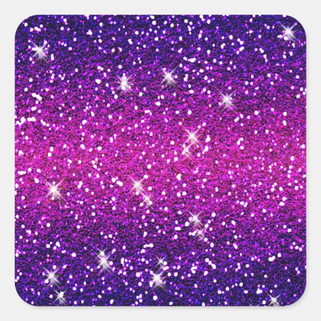 Glitters Sparkles Purple Pink Texture Square Sticker (Front)