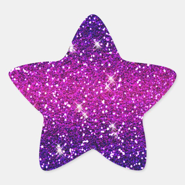 Glitters Sparkles Purple Pink Texture Star Sticker (Front)