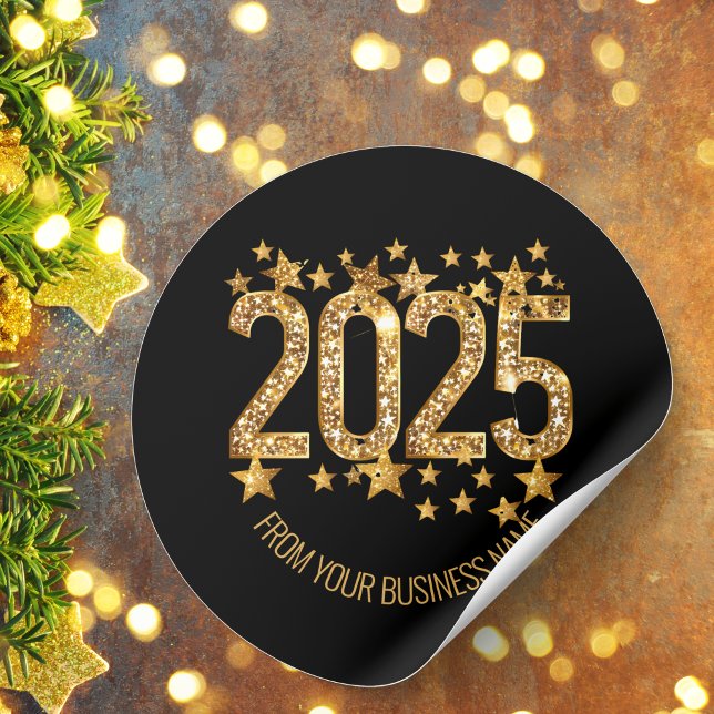 Glittery 2025 classic round sticker (Creator Uploaded)