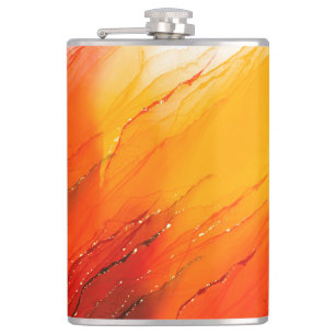 Glittery Alcohol Ink Tumbler Design Hip Flask