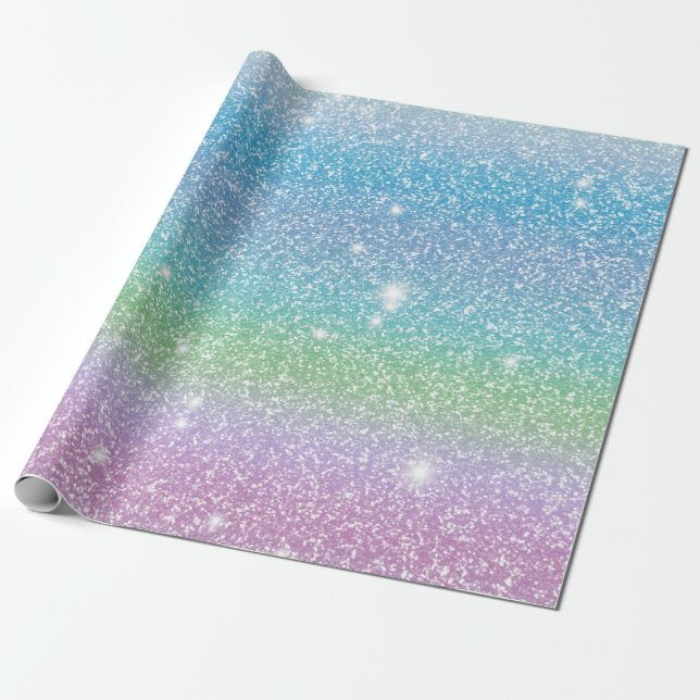 Glittery and Starry cute gift 12 Wrapping Paper (Unrolled)