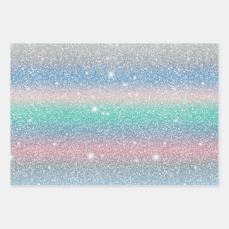 Glittery and Starry cute gift 3 Wrapping Paper Sheet
