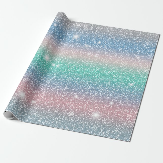Glittery and Starry cute gift 7 Wrapping Paper (Unrolled)
