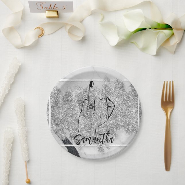 Glittery Bachelorette Party | Bridal Party Paper Plate (Wedding)