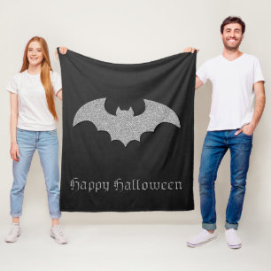 Glittery Bat Halloween Fleece Blanket