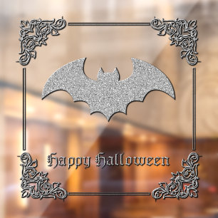 Glittery Bat Halloween Window Cling