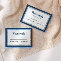 Glittery Bat Mitzvah Navy Blue and Silver