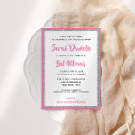 Glittery Bat Mitzvah Pink and Silver Rectangle Invitation<br><div class="desc">This trendy Bat Mitzvah invitation features sparkling faux glitter layered against a solid colour background. Use the template form to add your own information. The Design Tool can be used to change the font style,  colour and layout.</div>