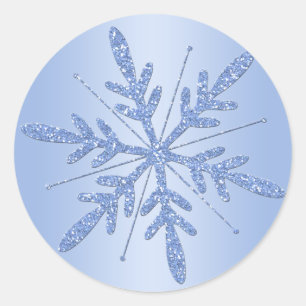 Glittery Blue Snowflake Sticker