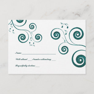 Glittery Blue Swirls Music RSVP