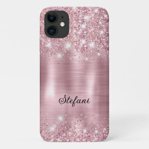 Glittery Blush Rose Gold Foil 65th Birthday iPhone 11 Case