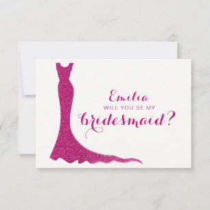 Glittery bridesmaid dress invitation