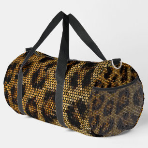 Glittery Brown Leopard Pattern Duffle Bag