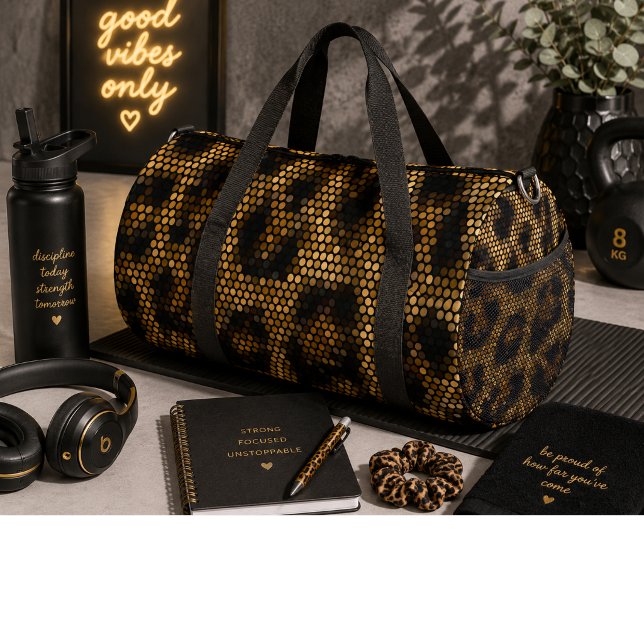 Glittery Brown Leopard Pattern Duffle Bag (Creator Uploaded)