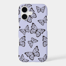 Glittery Butterflies Black and White