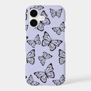 Glittery Butterflies Black and White