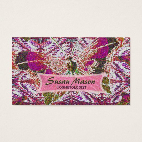 Glittery Butterfly Print Business Card