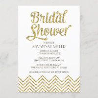 Glittery Chevron | Bridal Shower Invitation