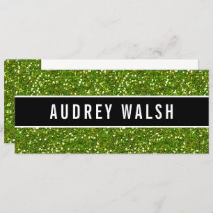 Glittery Chic Green Sequin Black Gift Certificate Invitation