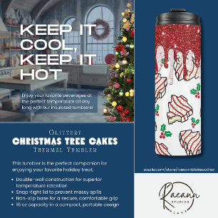 Glittery Christmas Tree Cakes Thermal Tumbler