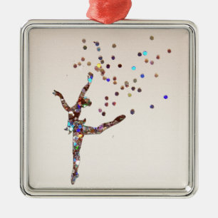 Glittery Dancer Metal Tree Decoration