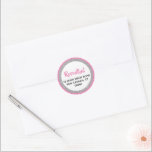 Glittery Dark Pink & Silver Return Address Classic Round Sticker<br><div class="desc">This trendy sticker features sparkling faux glitter layered against a solid colour background. Use the template form to add your own information. The "Customise" feature can be used to change the font style,  colour and layout.</div>