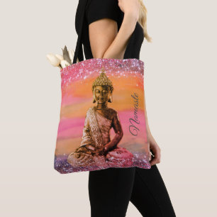 Glittery Dreamy Pastels Zen Buddah Namaste Tote Bag