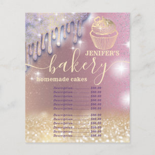 Glittery  drips cupcake chef script bakery
