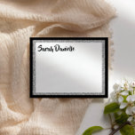 Glittery Elegant Black & Silver  Thank You Card<br><div class="desc">This trendy design features sparkling faux glitter layered against a solid colour background. Use the template form to add your own information. The "Customise" feature can be used to change the font style,  colour and layout.</div>