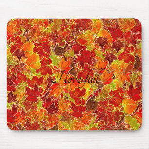 Glittery Fall/Autumn Leaves Mouse Mat