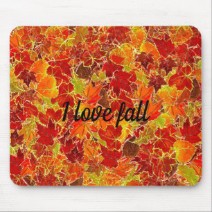 Glittery Fall/Autumn Leaves Mouse Mat