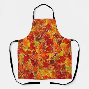 Glittery Fall Maple Leaves Apron