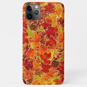 Glittery Fall Maple Leaves iPhone 11 Pro Max Case