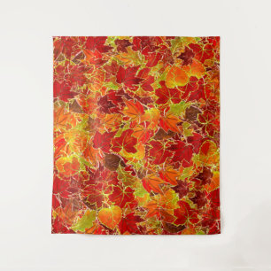 Glittery Fall Maple Leaves Tapestry