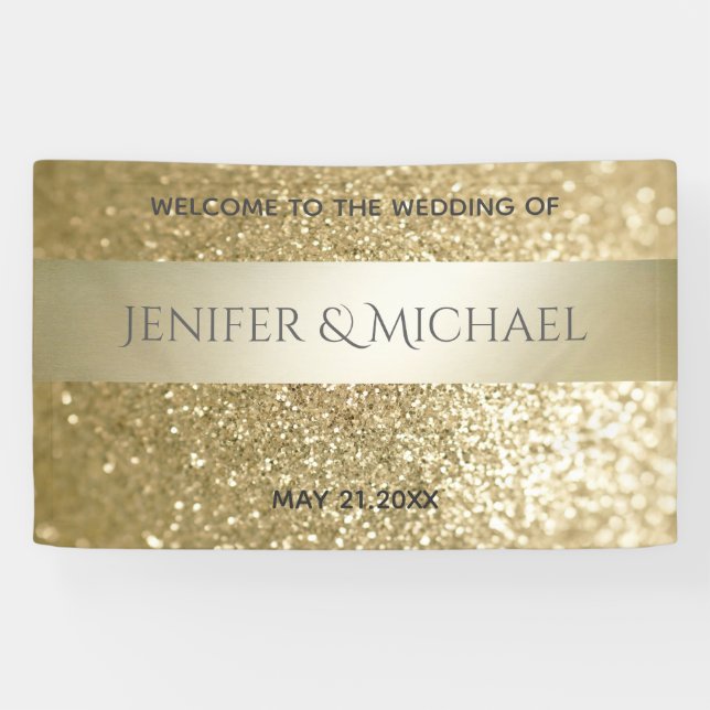 Glittery fancy elegant modern  gold stripe banner (Horizontal)
