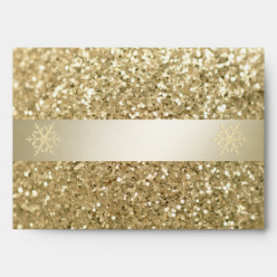 Glittery fancy elegant modern gold stripe envelop envelope