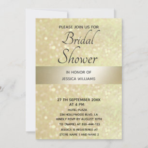 Glittery fancy elegant modern gold stripe invitation