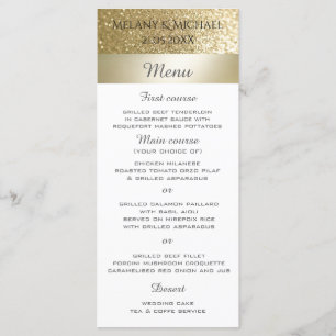 Glittery fancy elegant modern  gold stripe menu
