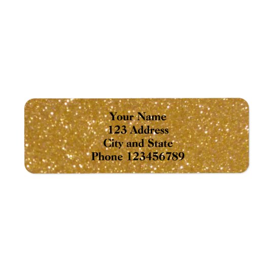 Glittery faux gold glimmer return address labels