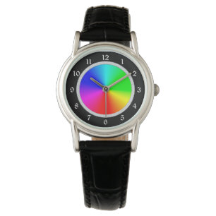 Glittery Frame Rainbow Colour Wheel Watch