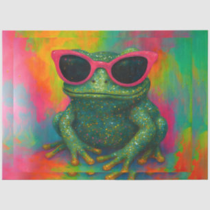 Glittery Frog with Sunglasses Decoupage Paper 