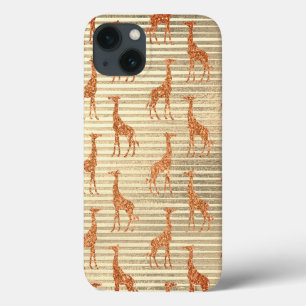 Glittery Giraffe on Gold Foil   iPhone 13 Case