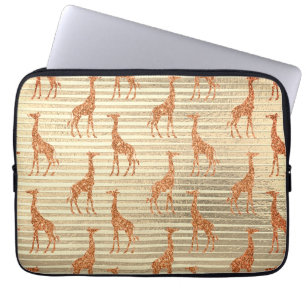 Glittery Giraffe on Gold Foil      Laptop Sleeve