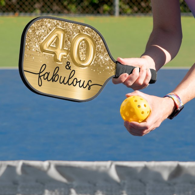 Glittery Gold 40 and Fabulous Pickleball Paddle (Insitu)
