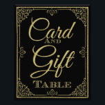 glittery gold and black card and gift wedding sign<br><div class="desc">glitter sign glittery gold and black card and gift wedding sign</div>