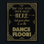 glittery gold and black dance floor wedding sign<br><div class="desc">glitter sign dance sign ideal for parties and wedding</div>