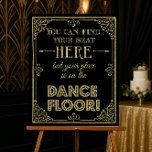 glittery gold and black dance floor wedding sign<br><div class="desc">glitter sign dance sign ideal for parties and wedding</div>