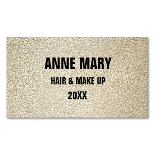 Glittery Gold Black Hair Make Up Modern Spa 2023 Magnetic Business Card