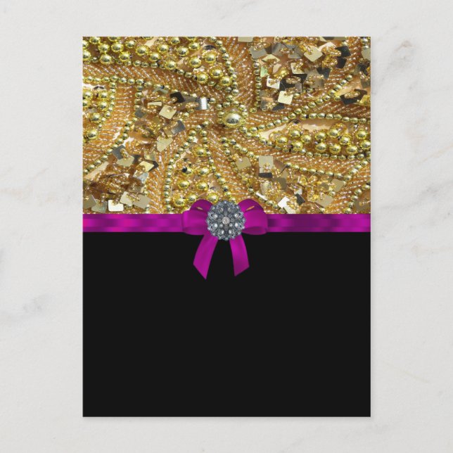 Glittery gold & black postcard (Front)